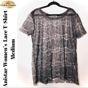 Anistar Lace T-Shirt, Womens Medium, Purple, NWOT, PrairieposherCA